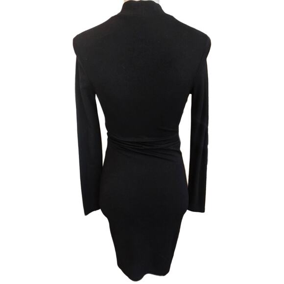 H&M Sexy Peekaboo Keyhole Mock Black Mini Dress Sz. 4 - Picture 3 of 6